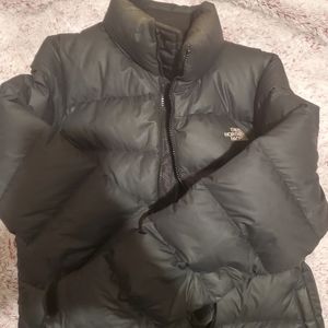 Used The North Face bubble winter jacket dark grey